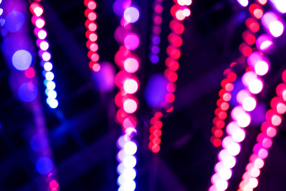 Festive pink neon lights background