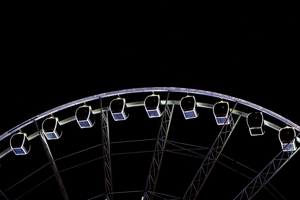 Ferris wheel in the black sky