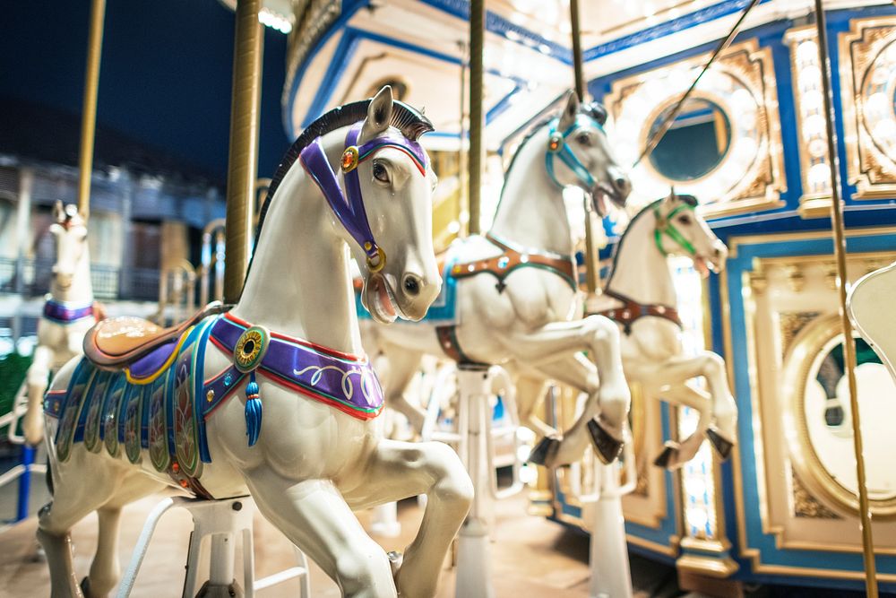Pony carousel at an amusement park