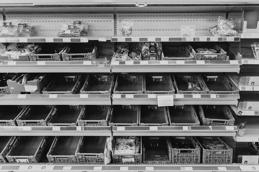 Fear of coronavirus spreading causing empty shelves in the grocery store - BRISTOL, UK, March 30, 2020