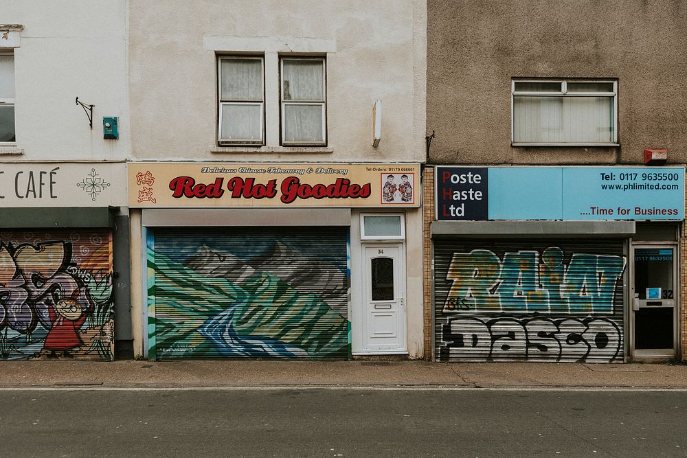 Closed shops during coronavirus pandemic. BRISTOL, UK, March 30, 2020