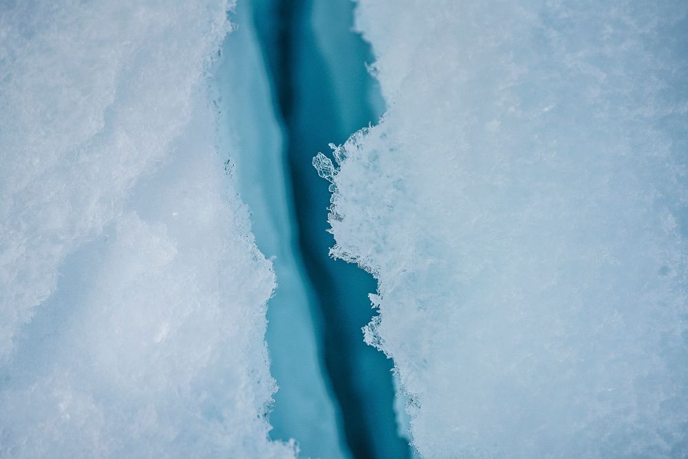 Closeup of cracked ice sheets