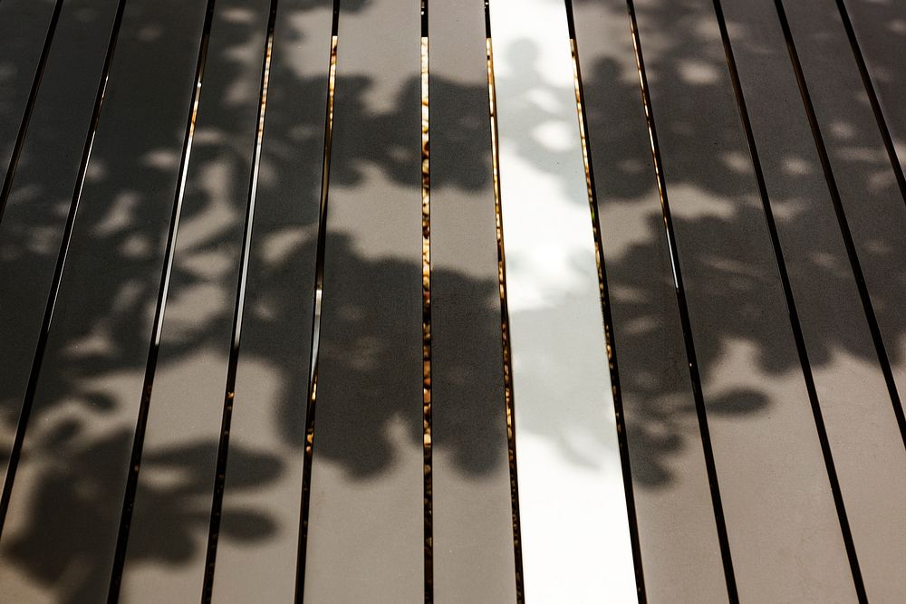 Wooden plank flooring with tree shadow