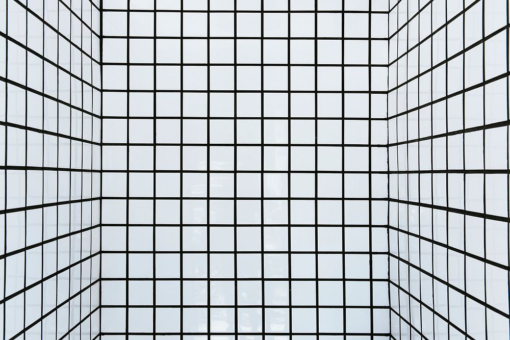 White tiled walls patterned background
