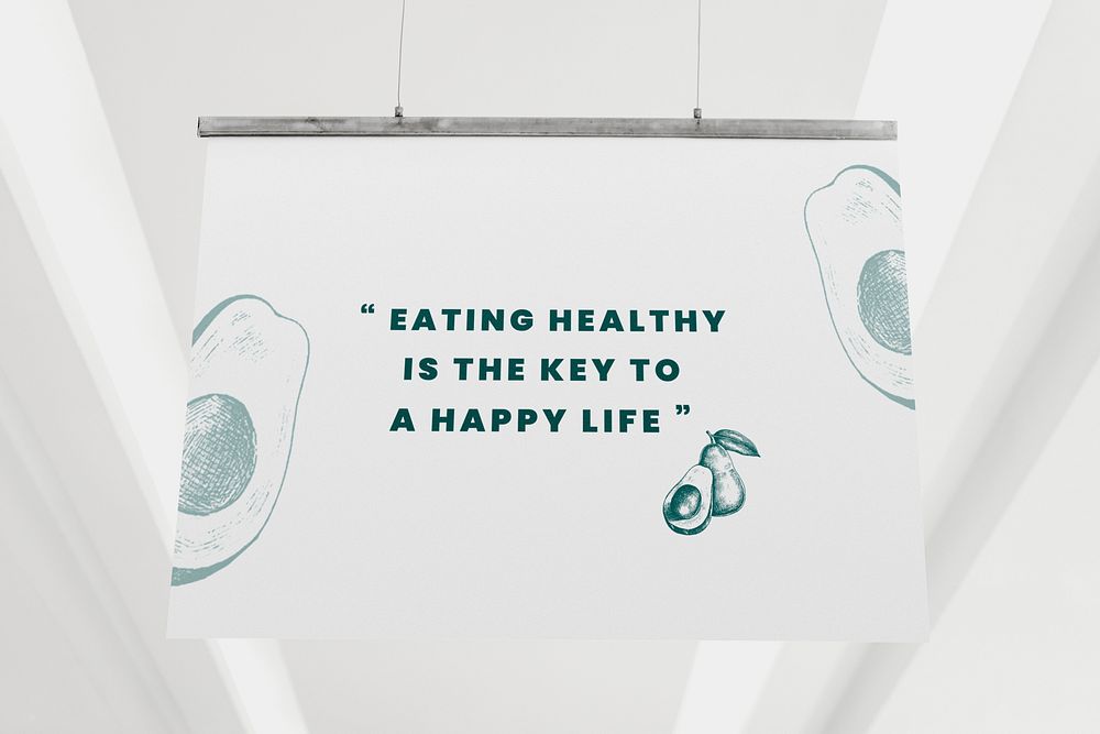 Sign mockup psd, health restaurant concept 