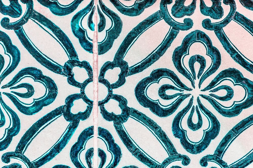 Mediterranean vintage blue flower tiles