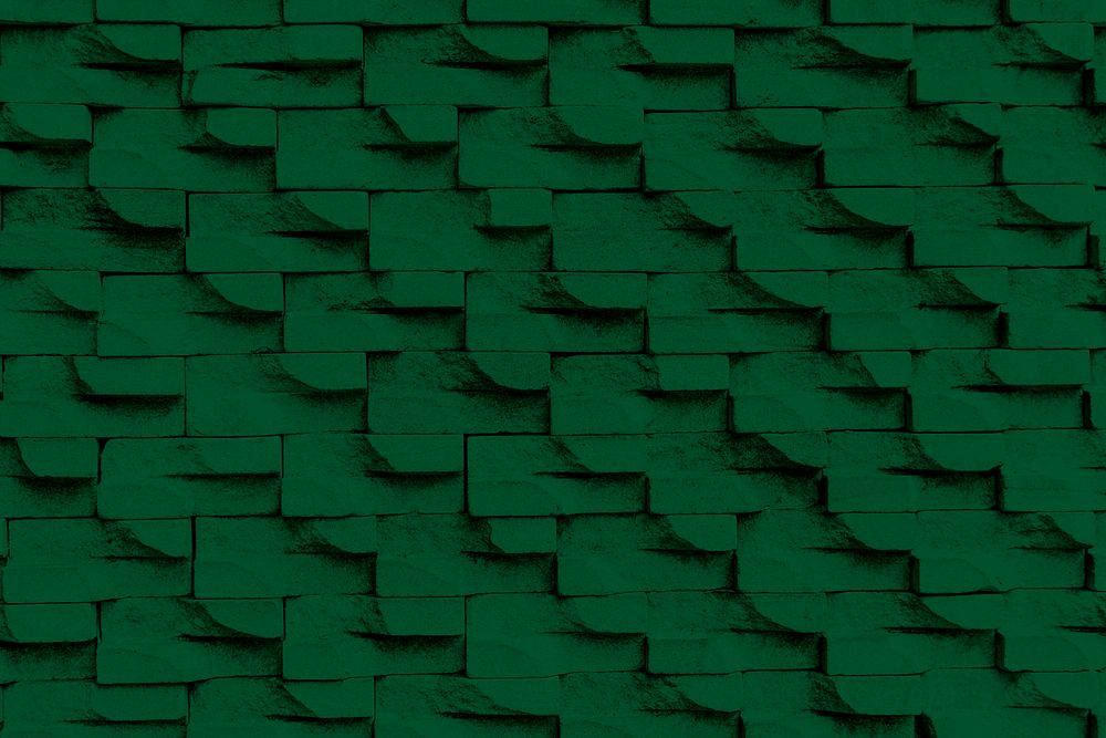 Forest green brick patterned background blank space