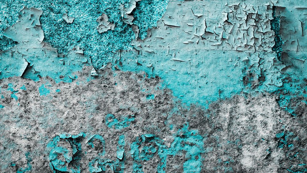 Turquoise peeled wall texture background image