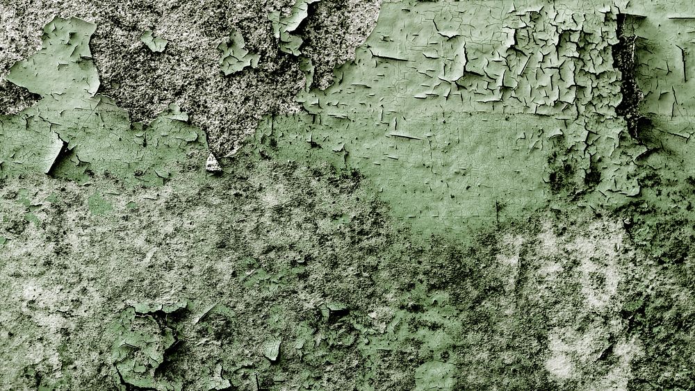 Cracked green paint textured wallpaper banner background
