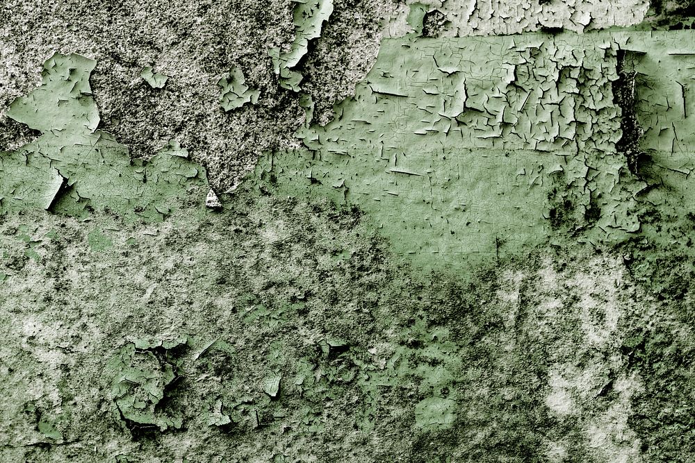 Cracked paint green textured wallpaper