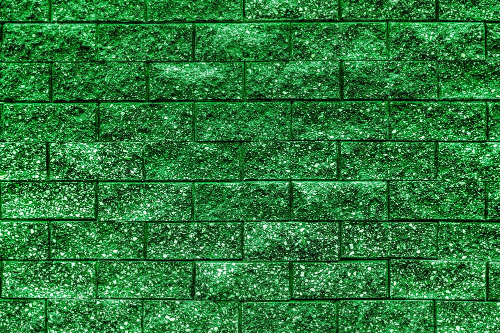Blank green brick textured wallpaper