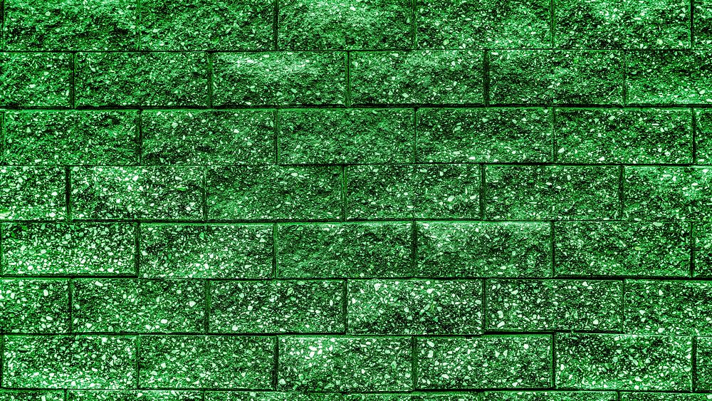 Blank green brick textured banner