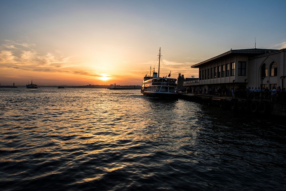 Sunrise over the ocean in Istanbul Turkey