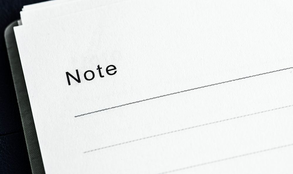 Closeup of blank notepad