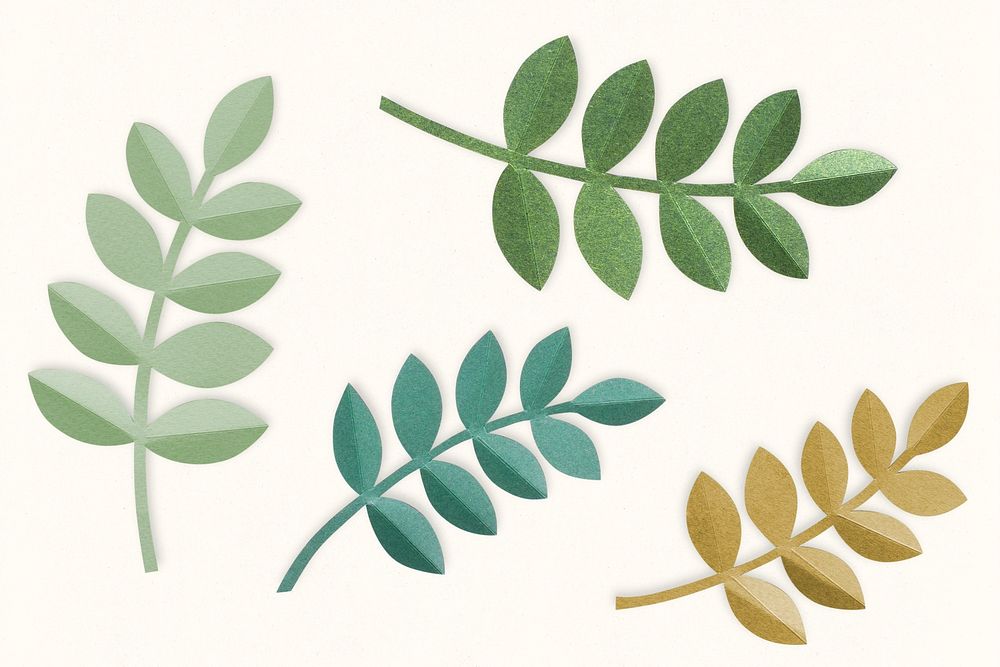 Botanical patterns of green leaves