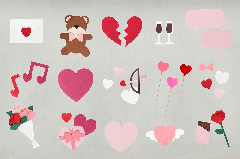 Paper craft design valentine icon