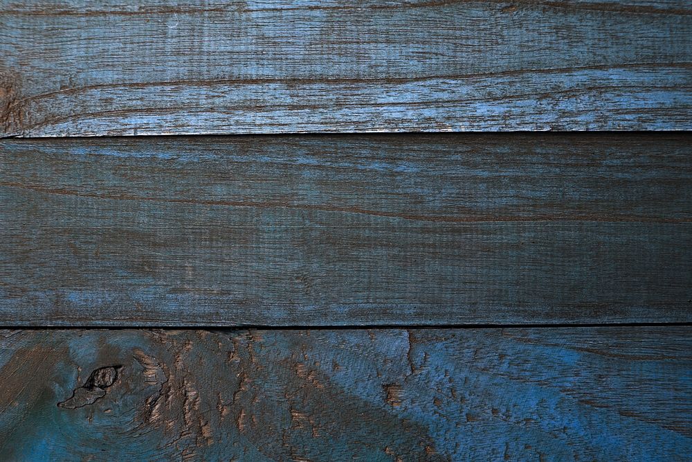 Blue painted wooden background photo