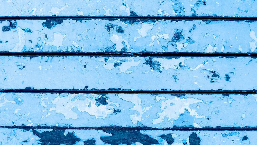 Old rustic blue plank wood background