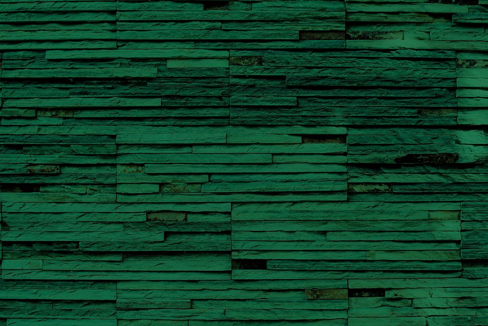 Blank dark green brick textured wallpaper
