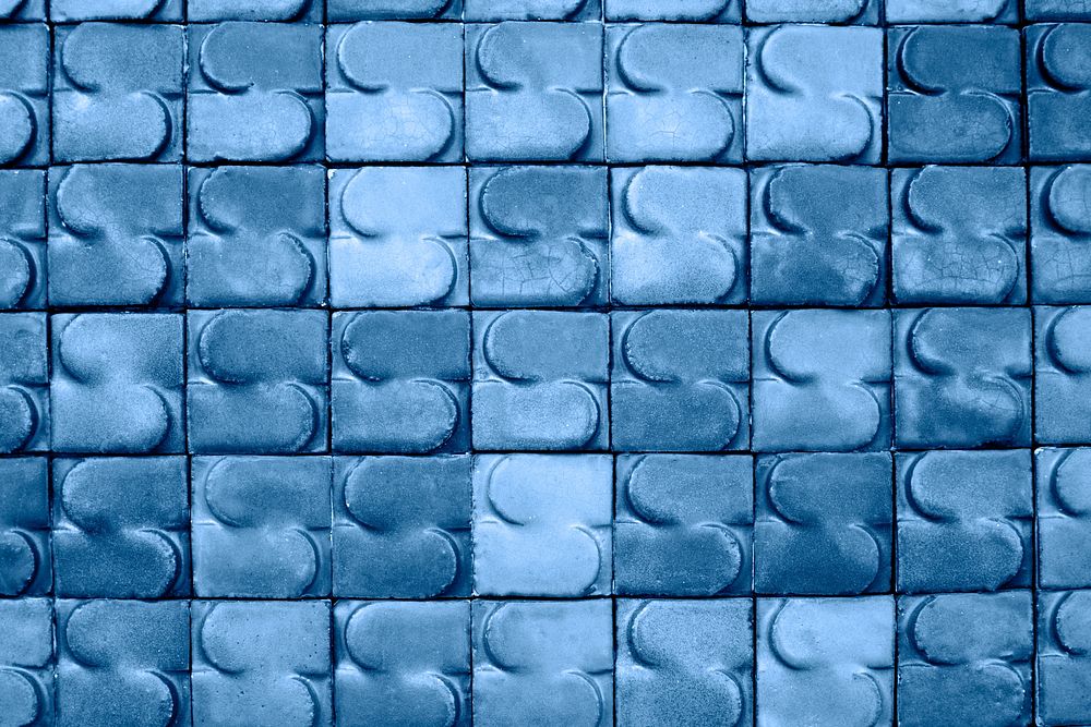 Classic old blue brick tiles pattern