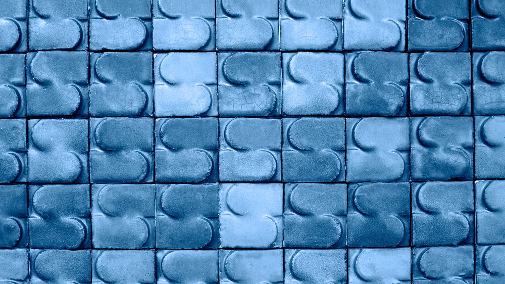Blue vintage brick tiles pattern