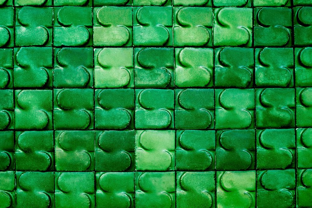 Blank green brick textured wallpaper