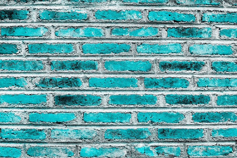 Old teal brick wall surface
