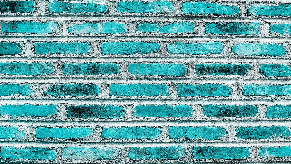 Teal grunge brick wall texture backdrop