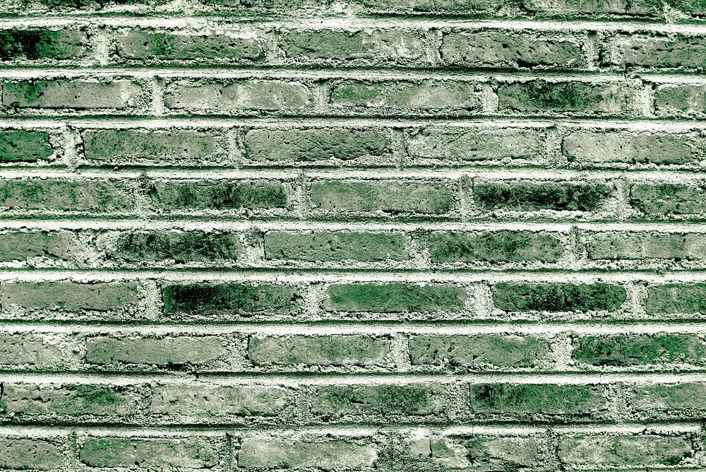 Celadon green brick textured wallpaper