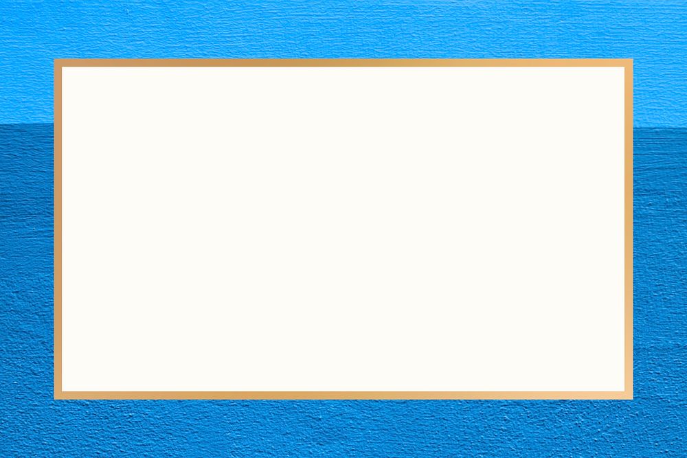 Gold rectangle frame png blue background