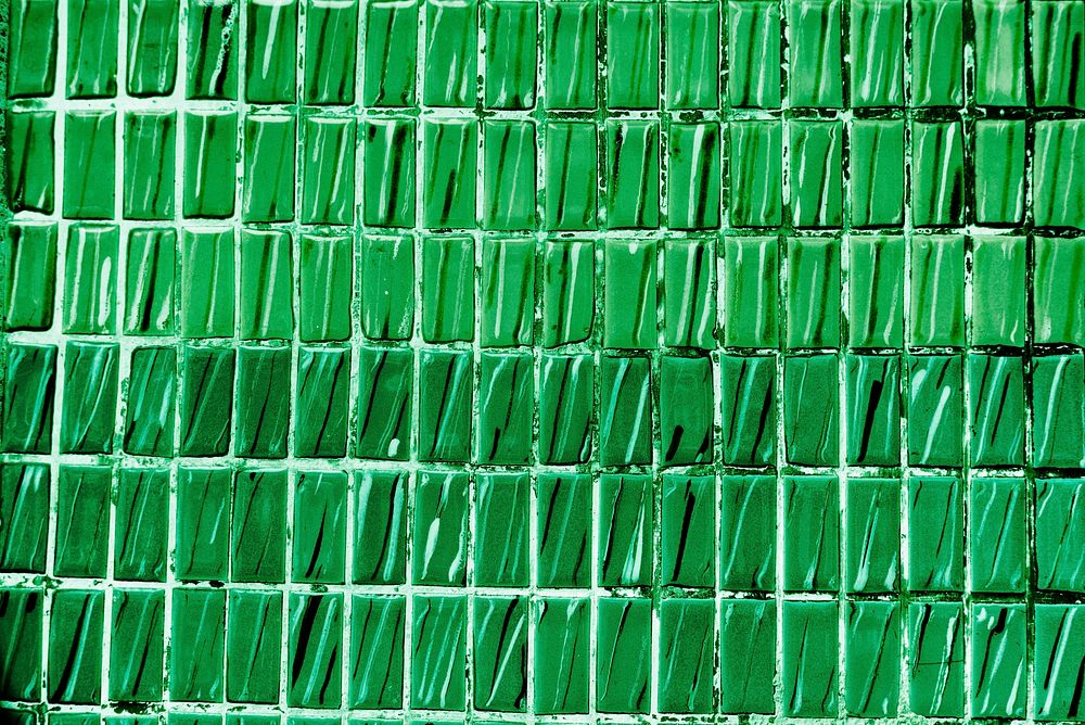 Emerald green tiles background