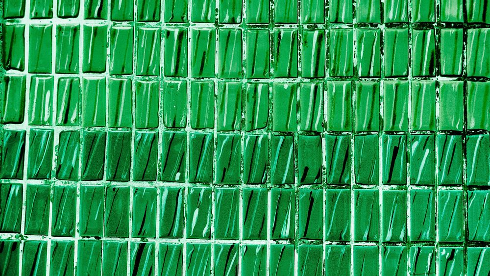 Green tiles pattern textured background