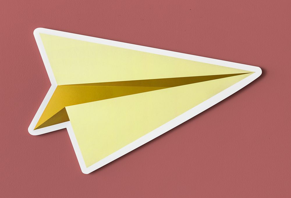 Launching paper plane cut out icon