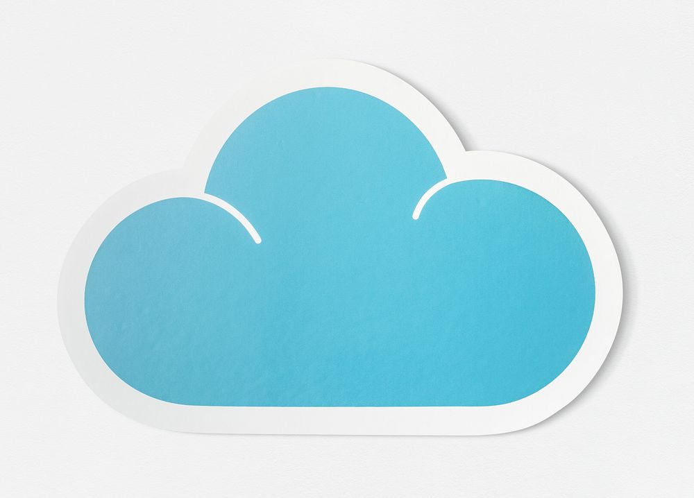 Blue cloud cut out icon