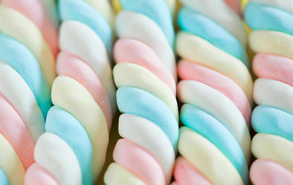 Closeup of twisted marshmallow background