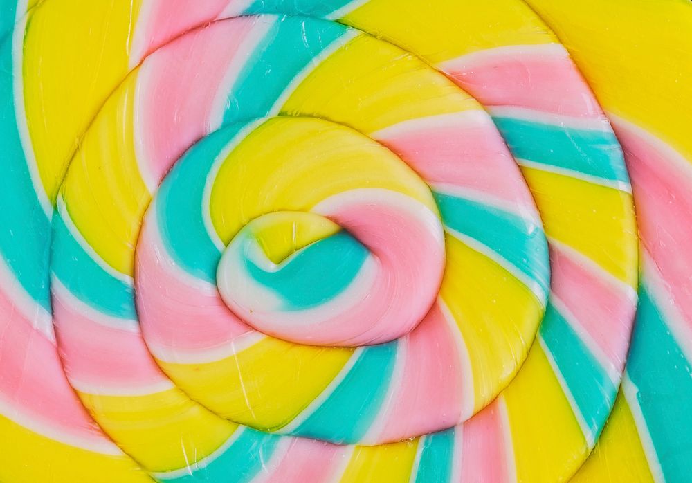 Closeup of colorful lollipop textured background