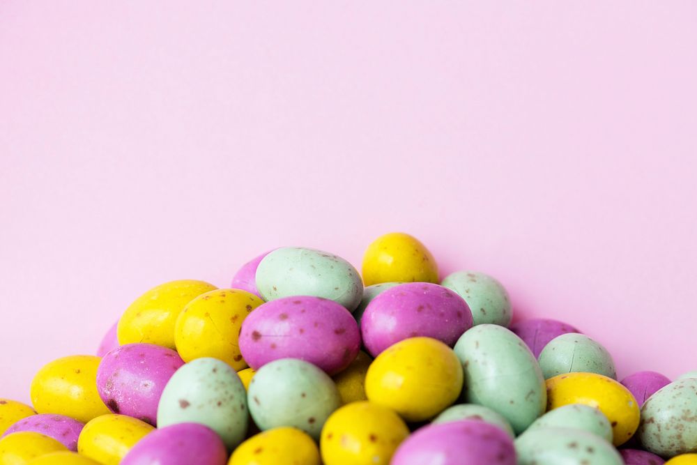 Egg bean ball chocolates textured background