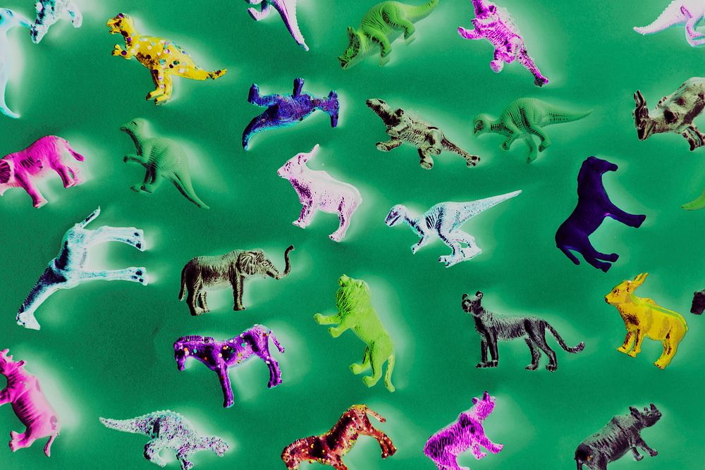Various animal toy figures background
