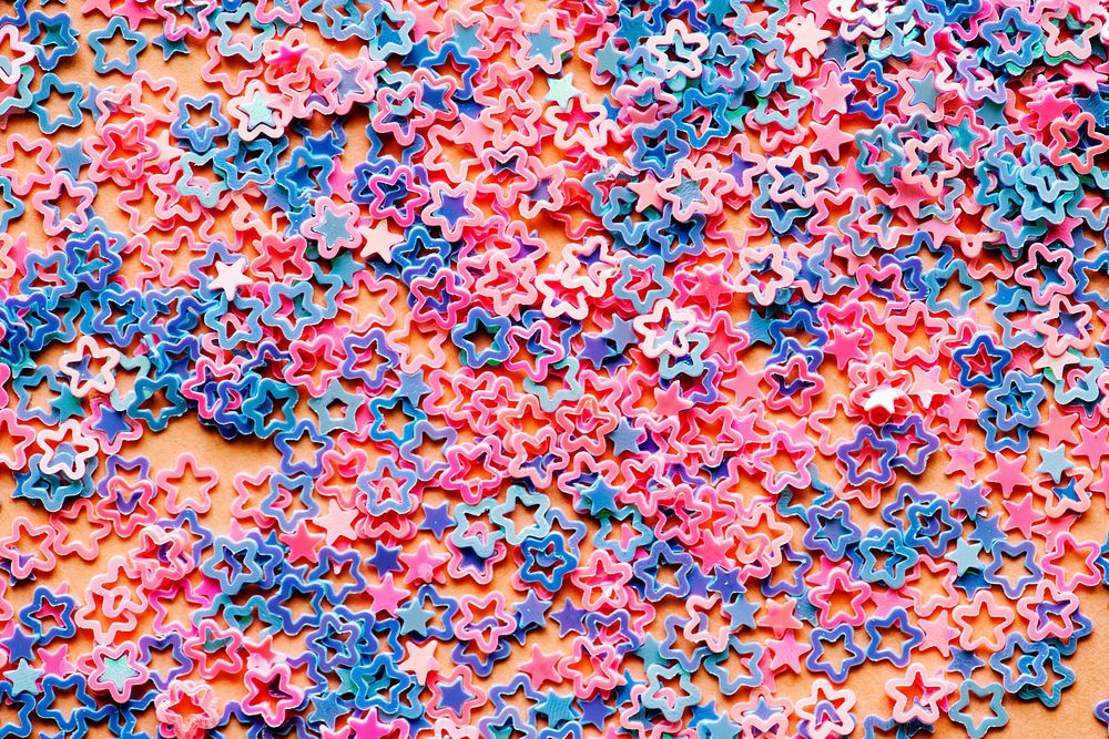 Pastel star sequin abstract background