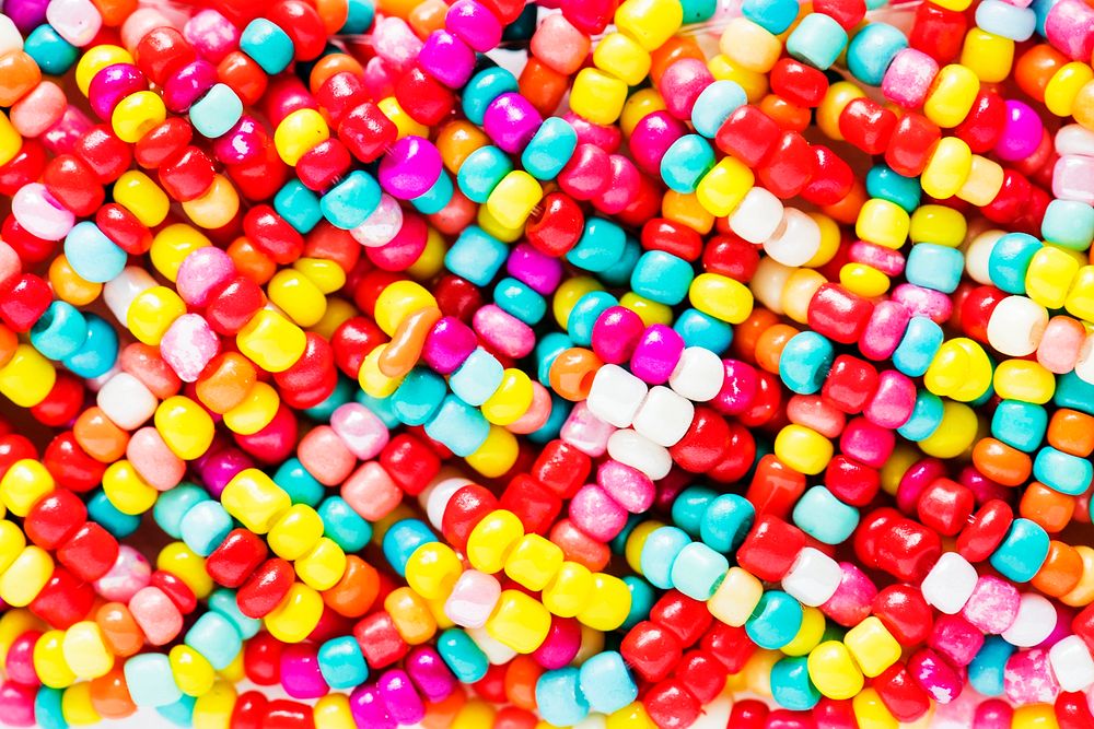 Colorful pearls decorative closeup