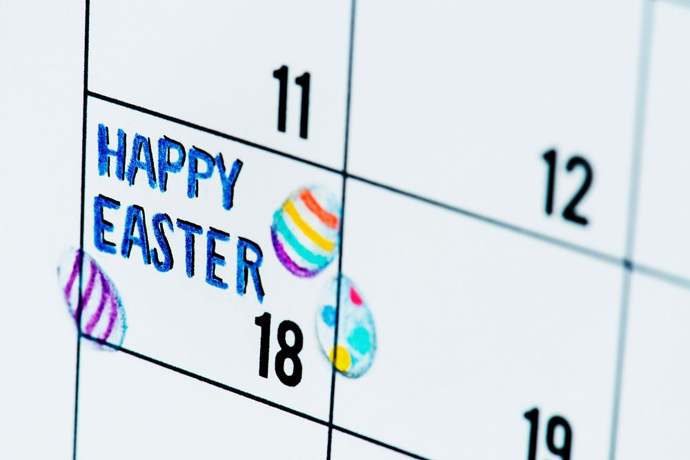 Easter holiday calendar reminder Free Photo rawpixel
