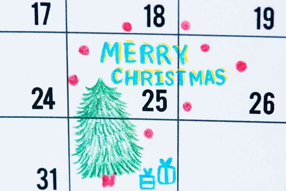 Christmas holiday calendar reminder