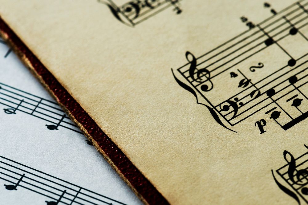 Closeup of musical sheet