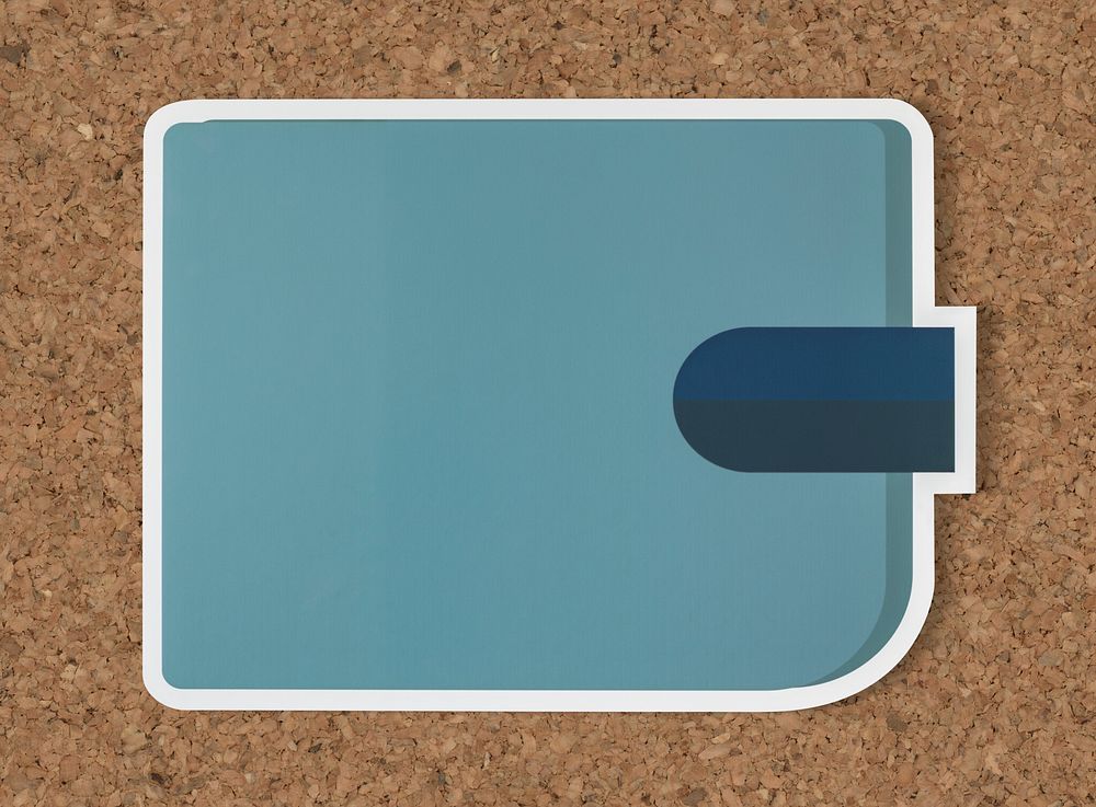 Blue wallet financial concept icon