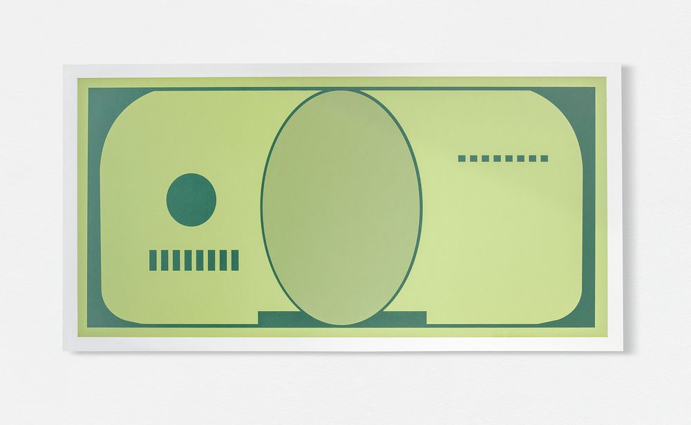 Paper money with design space icon