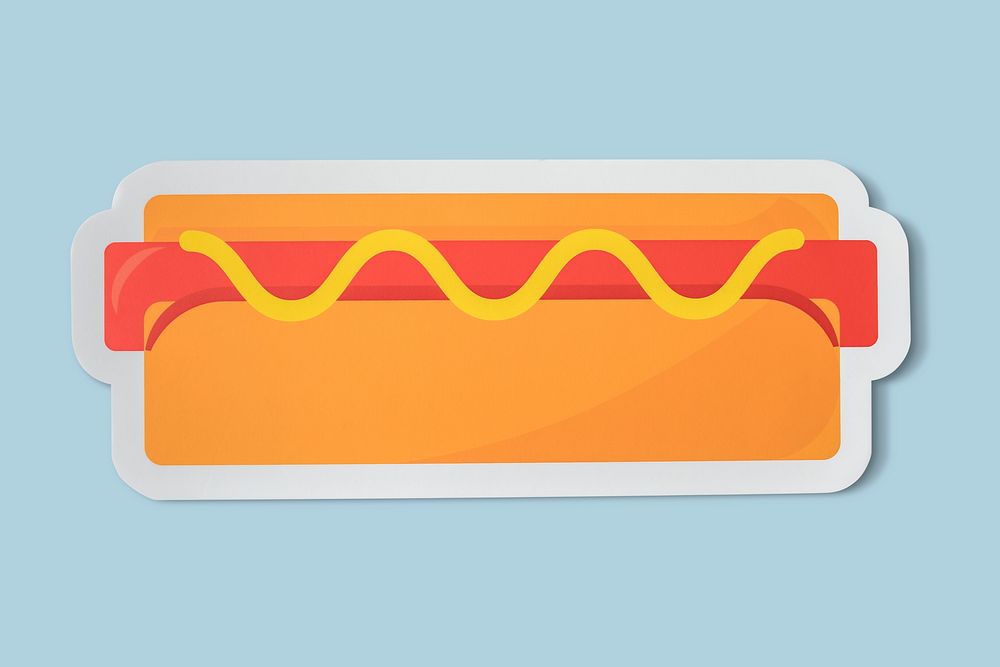 Icon of a hot dog with mustard