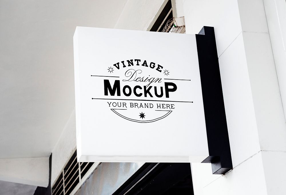 White vintage design board mockup