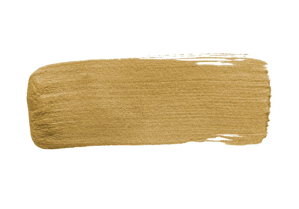 Golden brush stroke on white