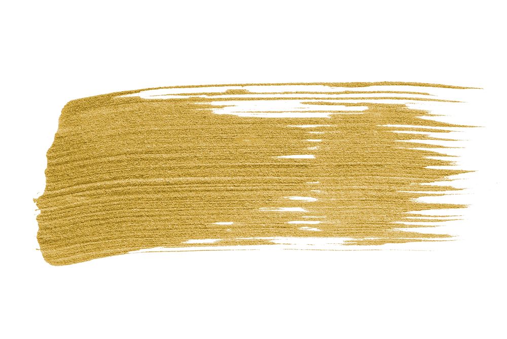Golden brush stroke on white