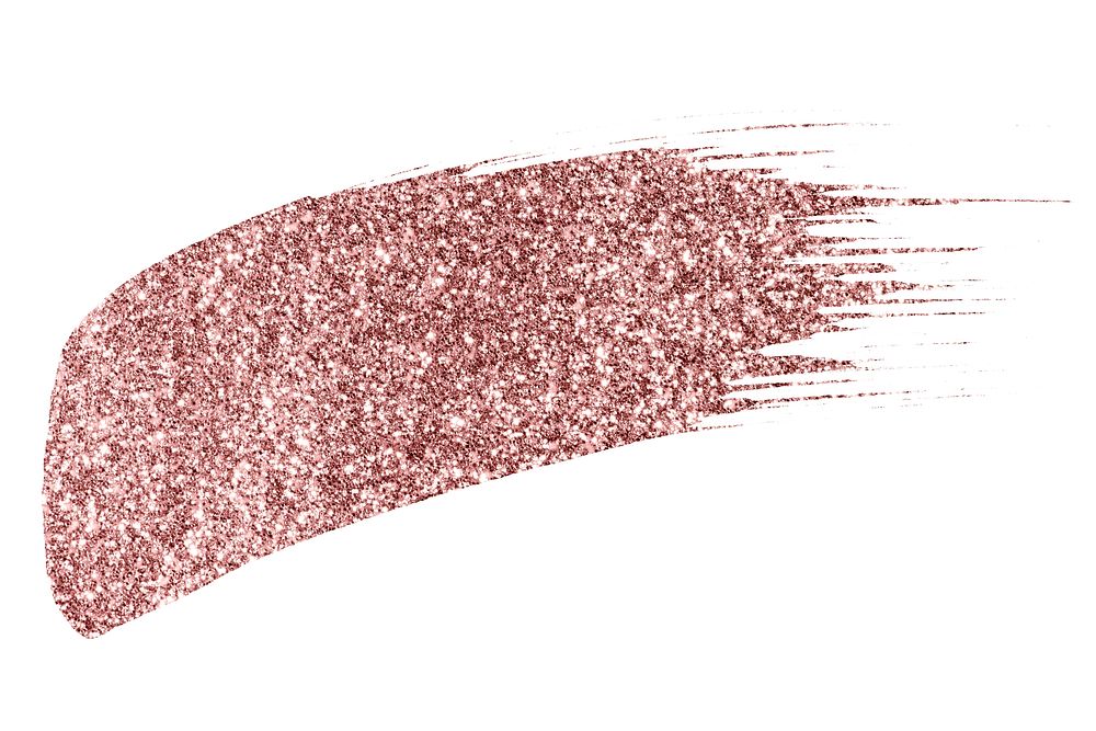 Pink glitter brush stroke on white